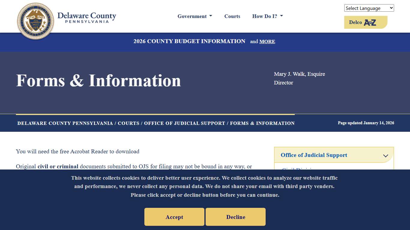 Forms & Information | Delaware County, Pennsylvania