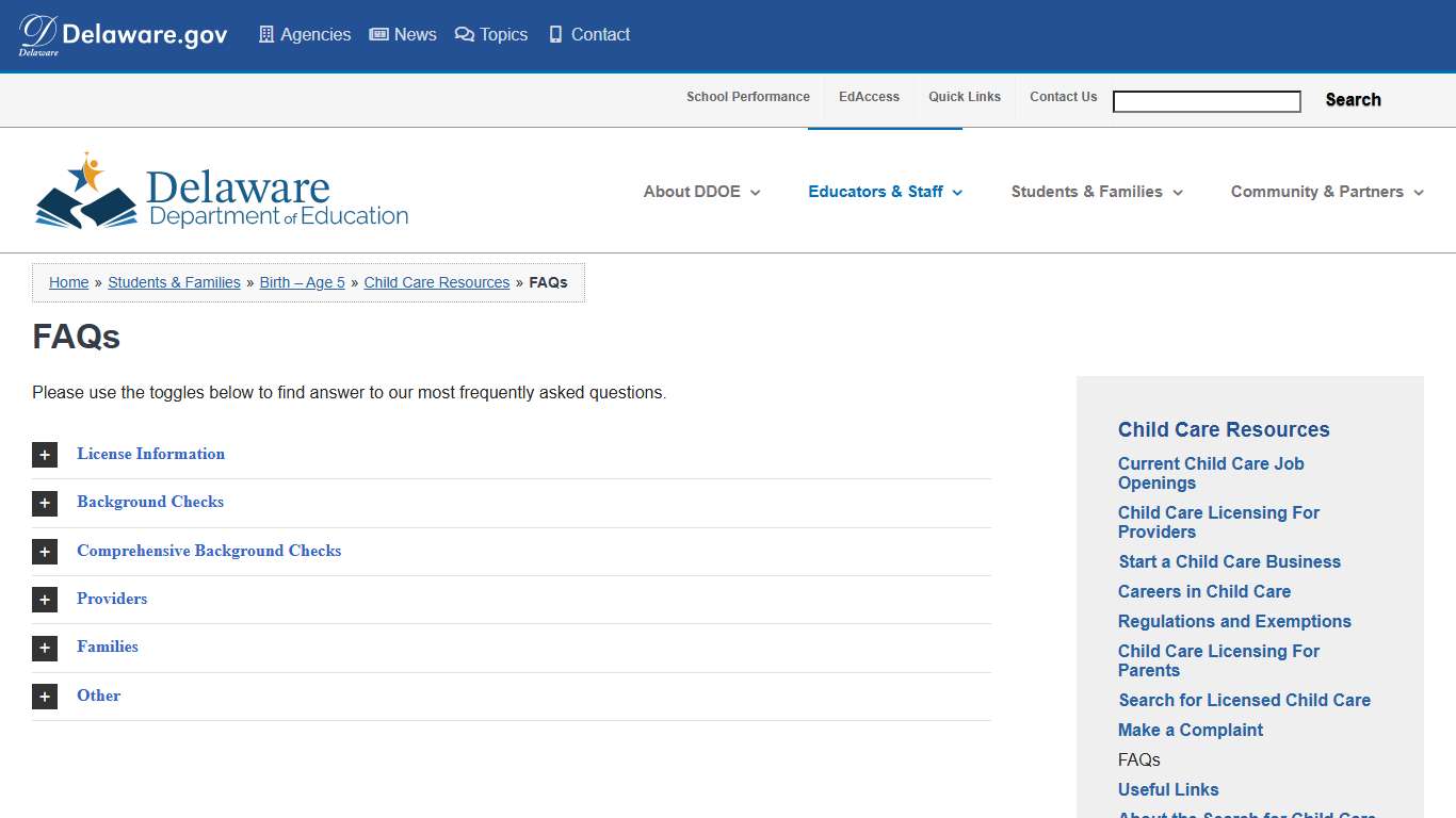 FAQs – Delaware Department of Education
